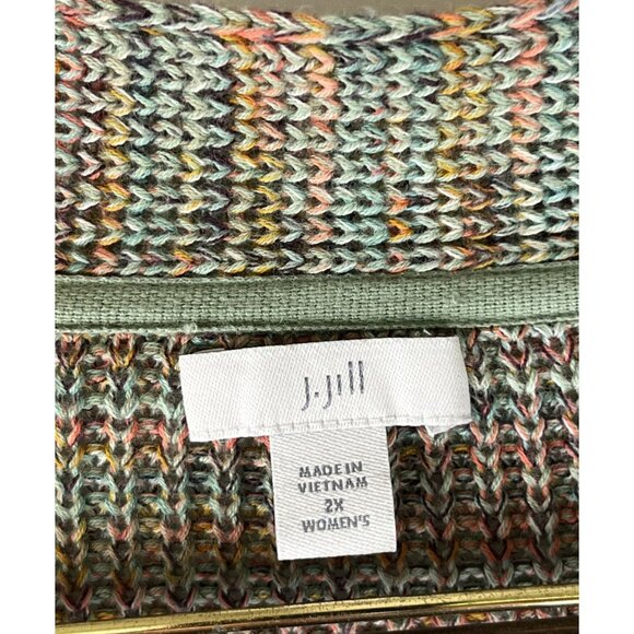 J. Jill Sweater Multicolor Knit V-Neck Long Sleeve Pullover , Women's Size 2X - Picture 8 of 10